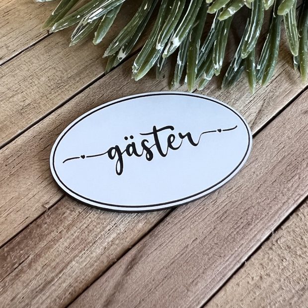 Skylt - Gäster