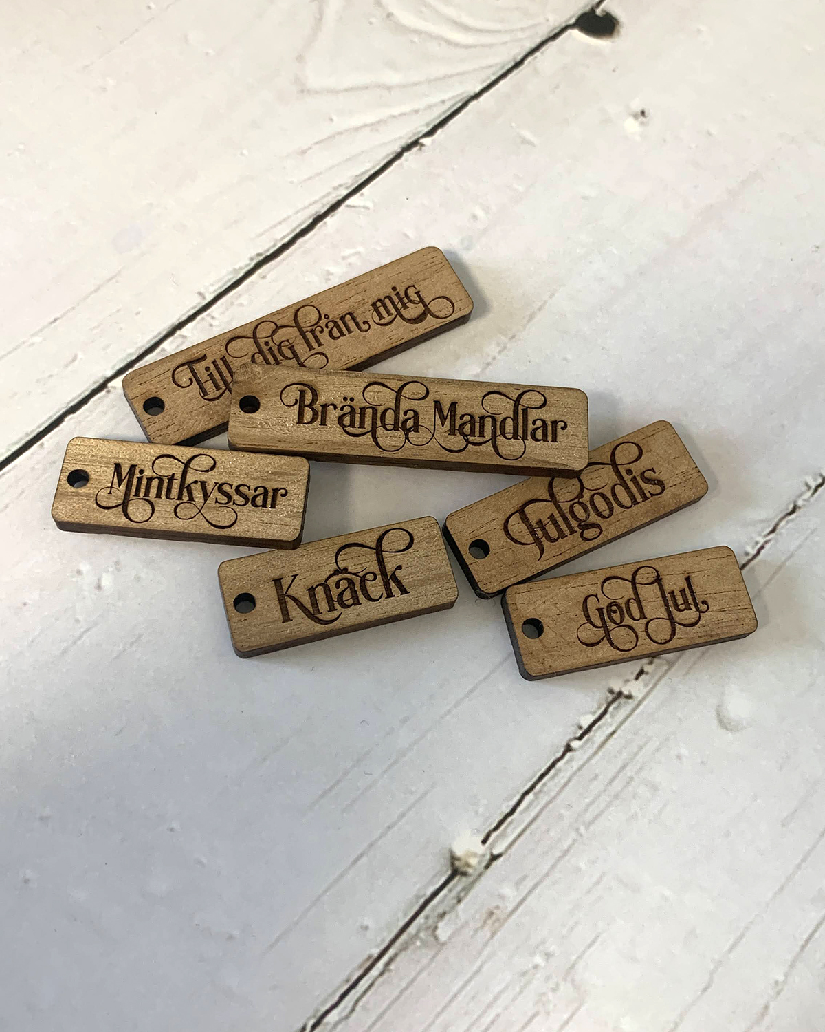 Träetikett - Tag/bricka med gravyr - Bild 2