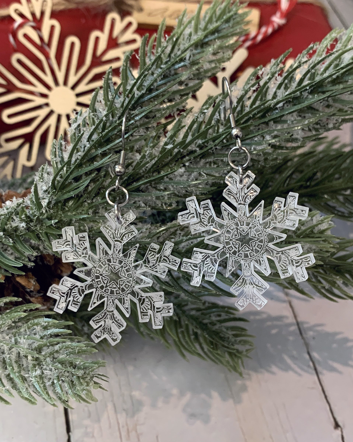 Örhänge - Mandala snöflinga
