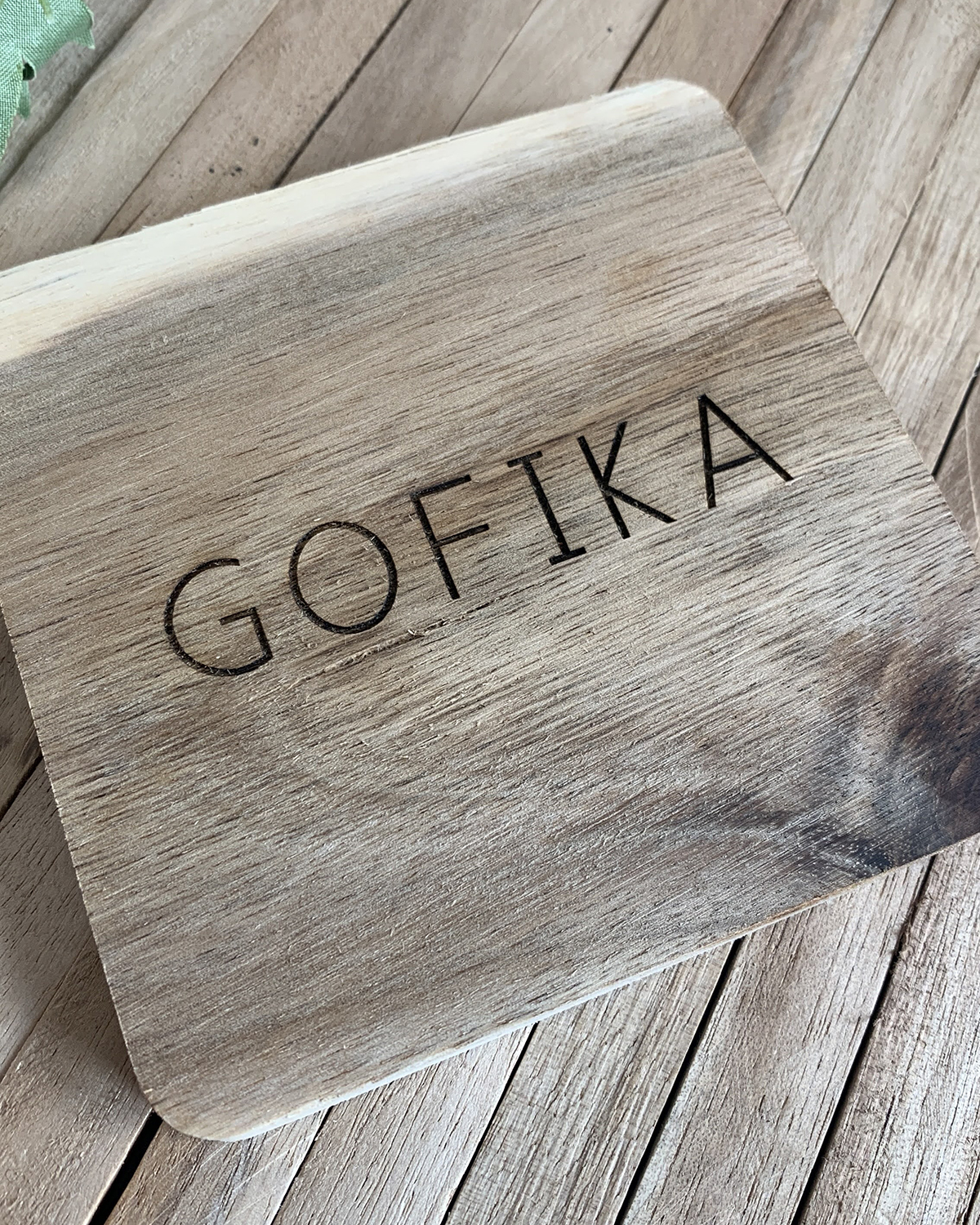 Glasunderlägg i trä - Fikastund - Bild 2