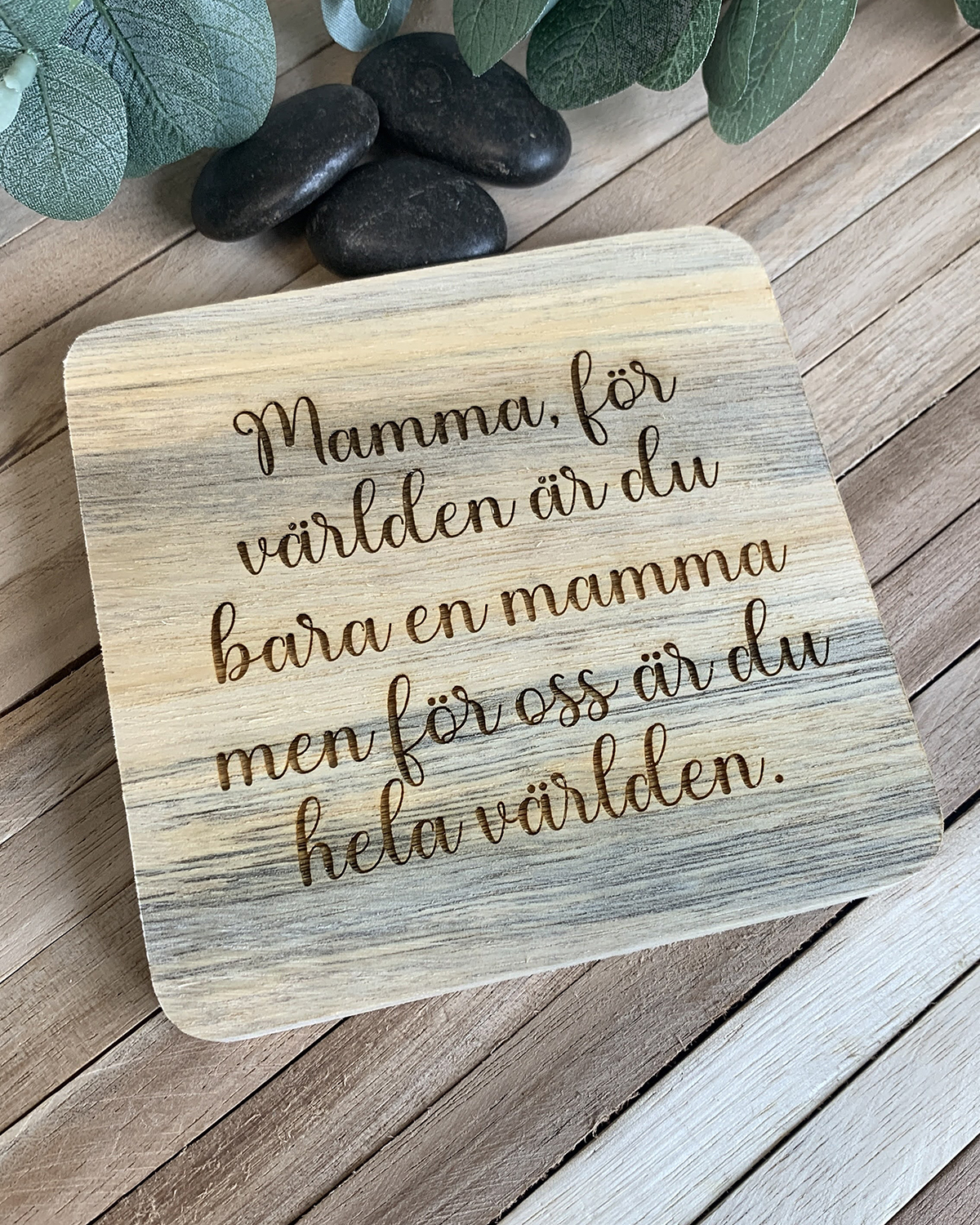 Glasunderlägg i trä - Fikastund - Bild 3