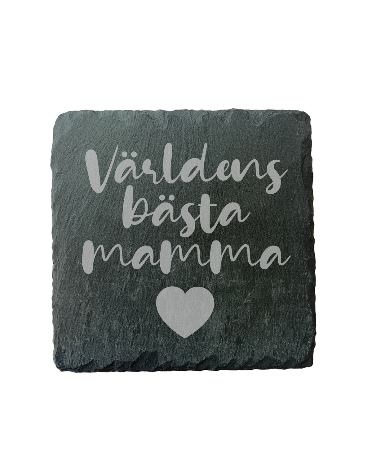 Glasunderlägg i skiffer - Världens bästa mamma