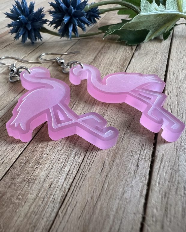 Örhänge - Pink flamingo - Bild 2