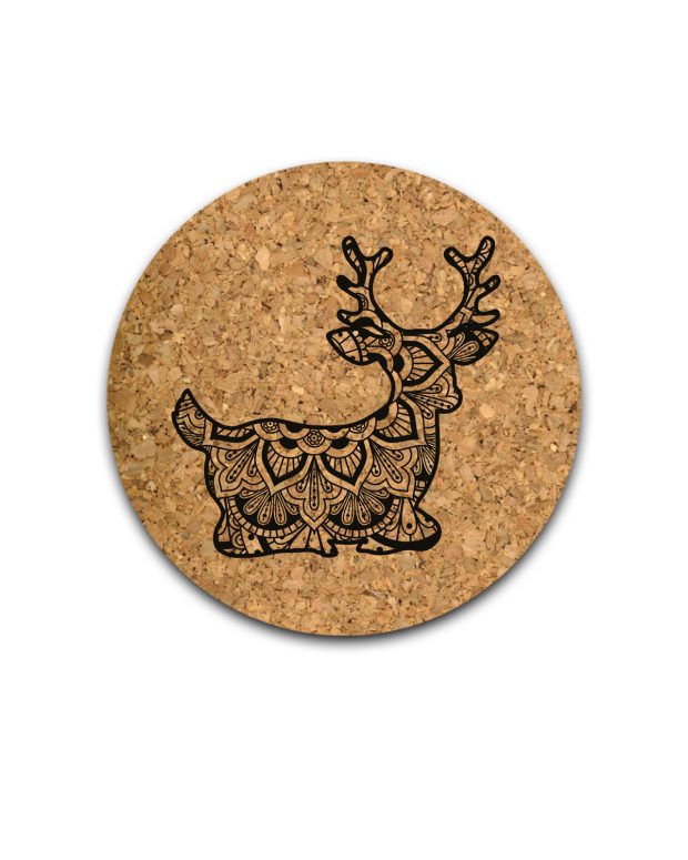 Glasunderlägg i kork - Mandala Christmas - Bild 4