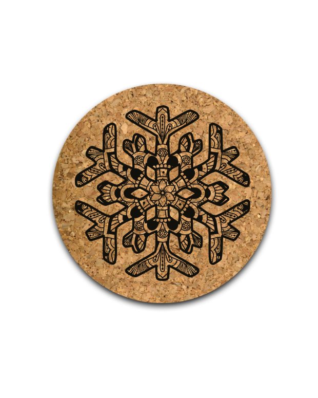 Glasunderlägg i kork - Mandala Christmas - Bild 3