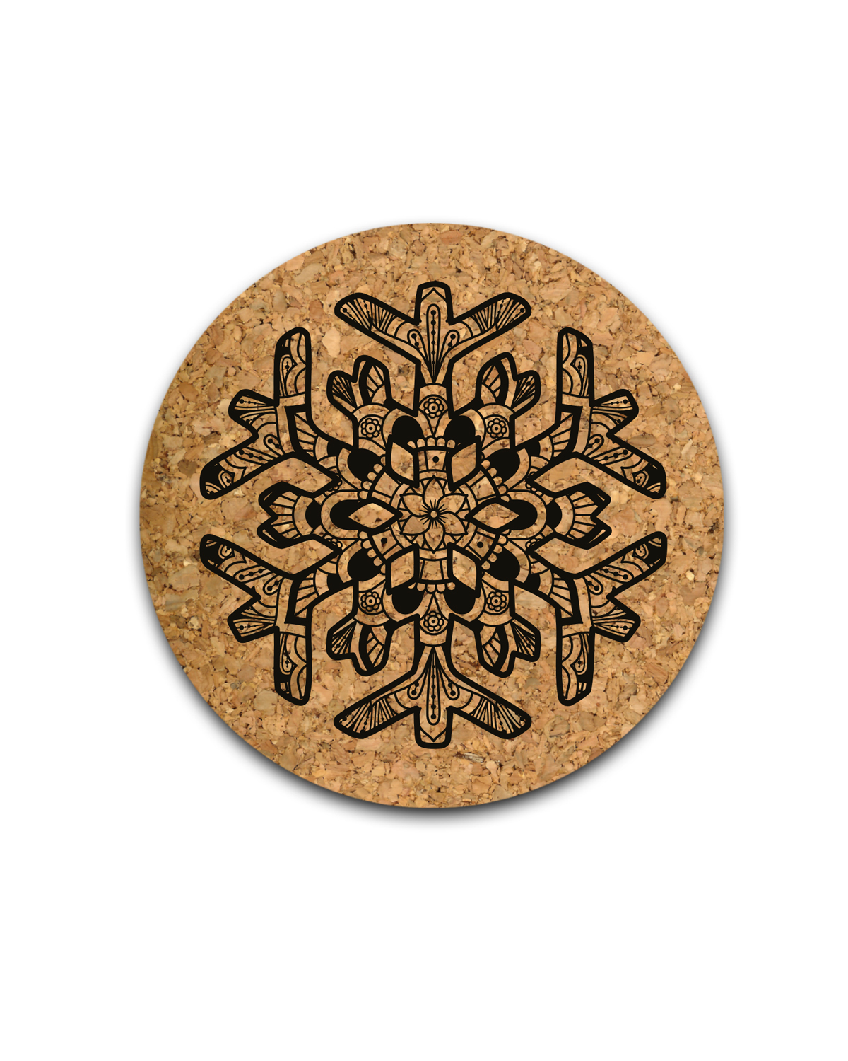 Glasunderlägg i kork - Mandala Christmas - Bild 3