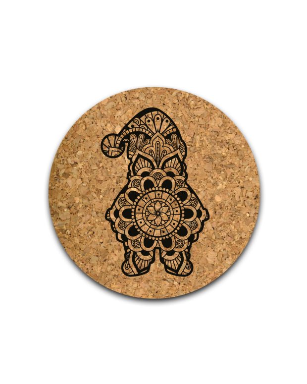 Glasunderlägg i kork - Mandala Christmas - Bild 2