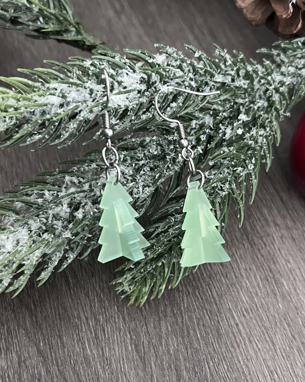 Örhänge - Green Christmas tree