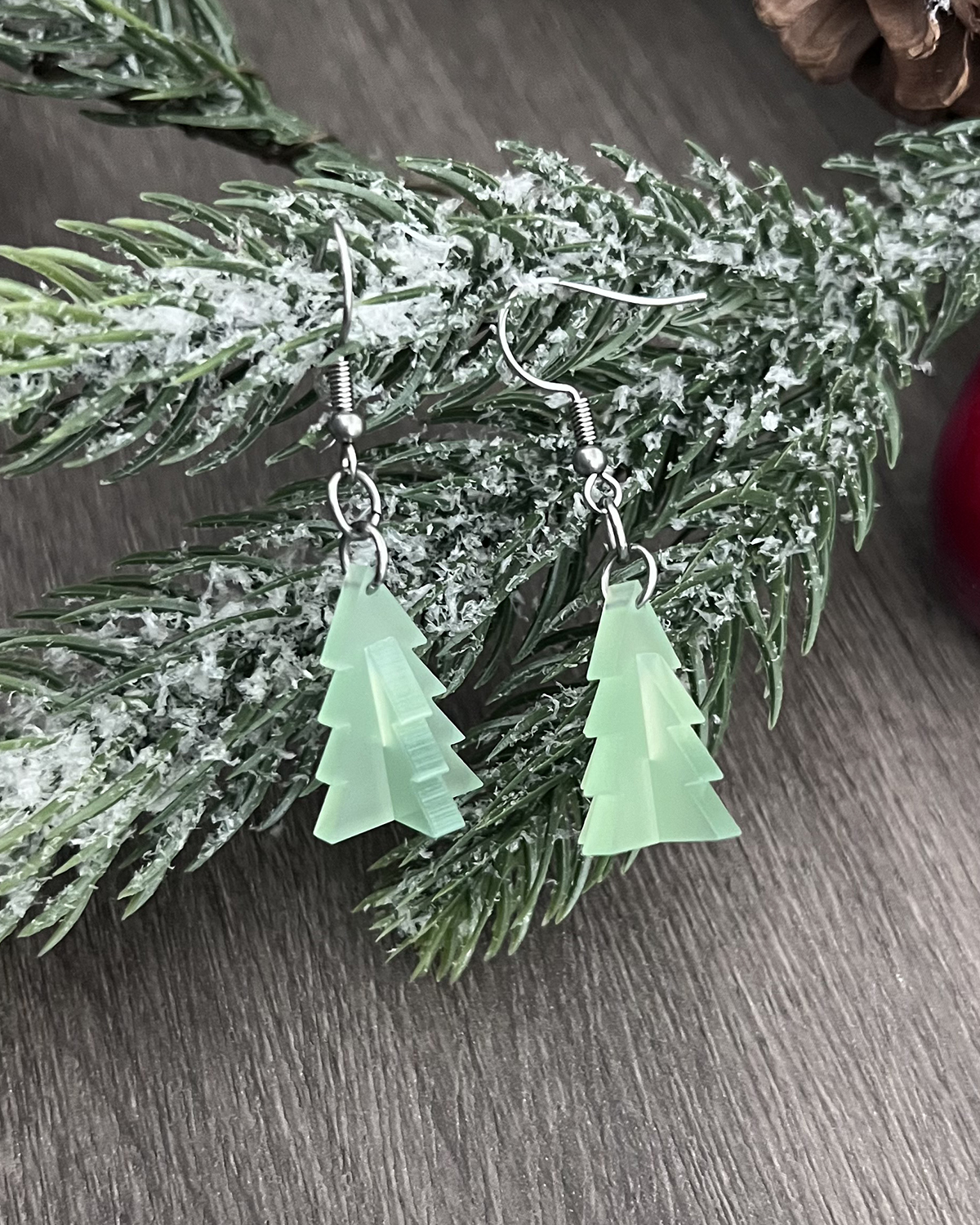 Örhänge - Green Christmas tree
