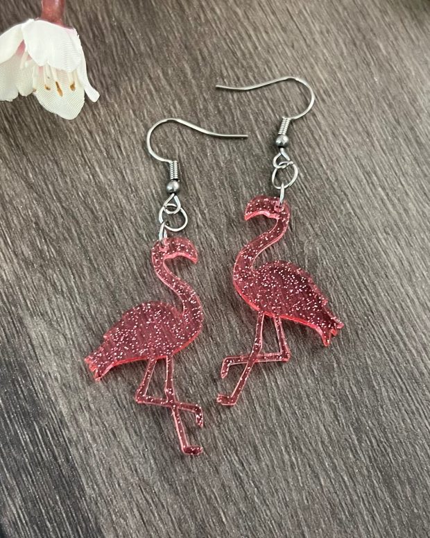 Örhänge - Sparkling flamingo - Bild 4