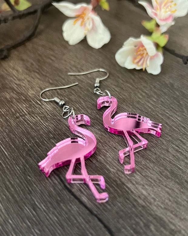 Örhänge - Sparkling flamingo