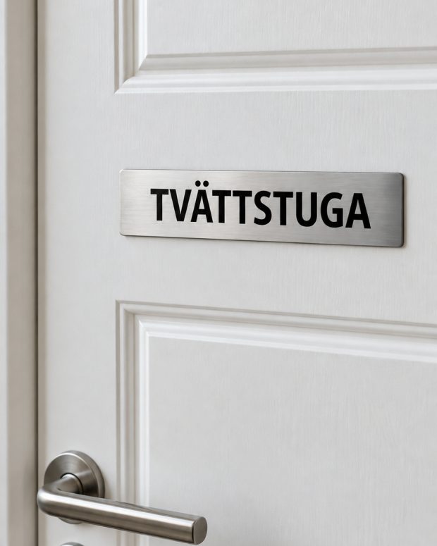 Skylt - Tvättstuga
