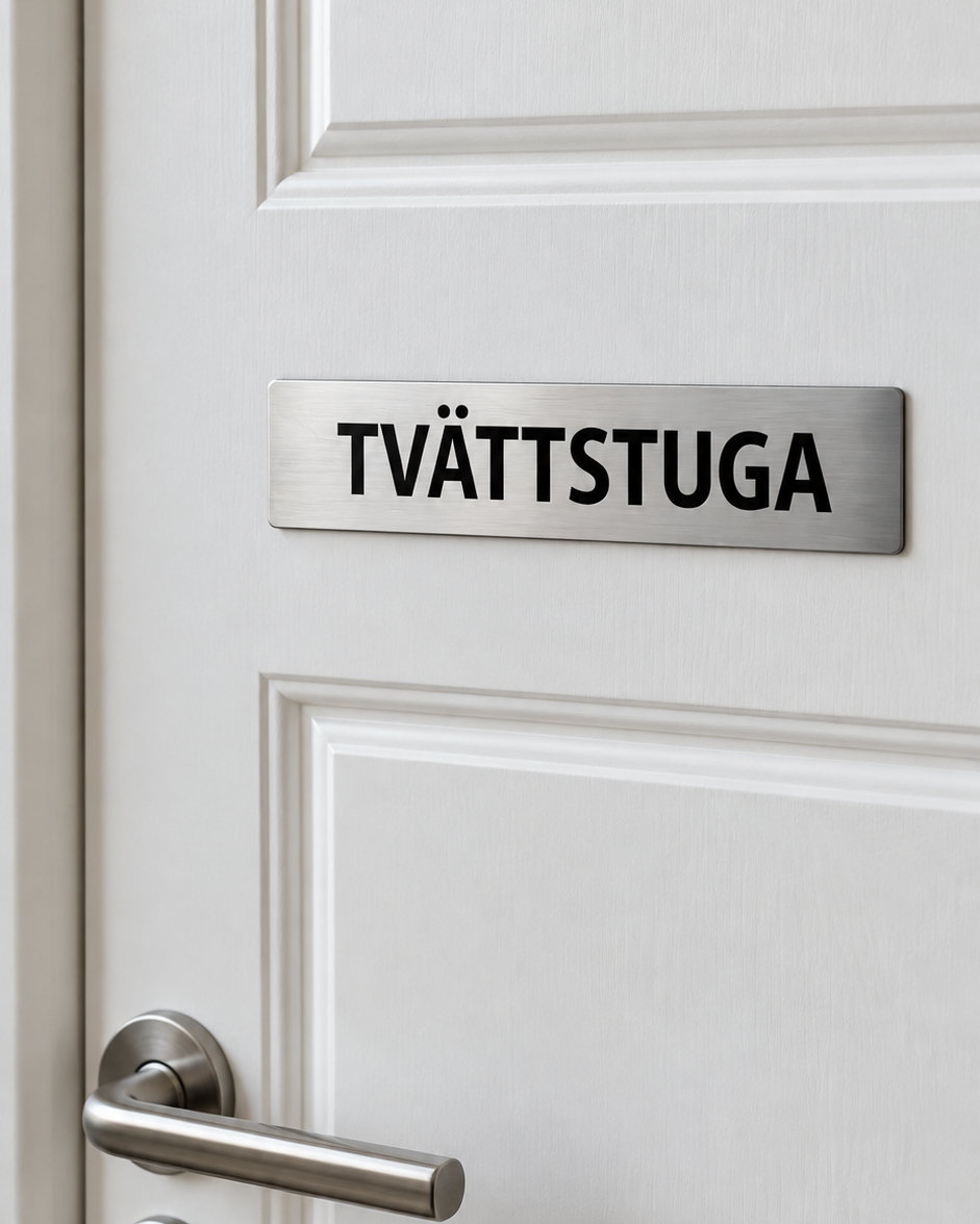 Skylt - Tvättstuga